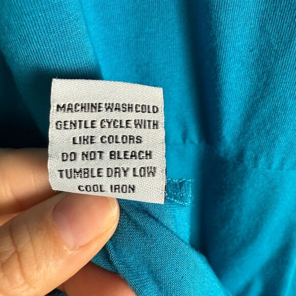 Habitat V-Neck Midi Dress Stretch Jersey Teal Blue Size XL Casual Travel - Picture 6 of 9